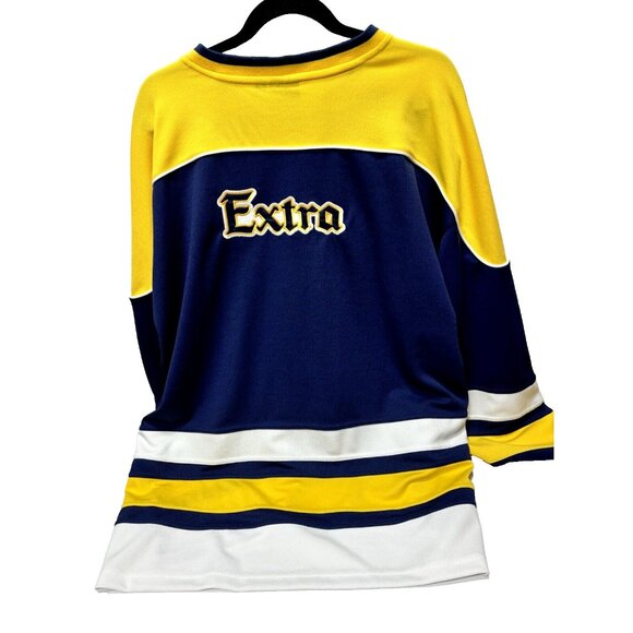 Corona Extra Beer Hockey Jersey Men's XL Long Sleeve Blue White and Yellow, New - Picture 5 of 9